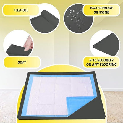 Dog Pee Pad Holder - Fits Up to 36” x 36” Pee Pad - - Grey