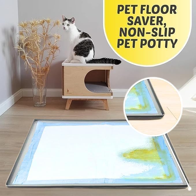 Dog Pee Pad Holder - Fits Up to 36” x 36” Pee Pad - - Grey