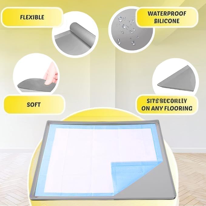 Dog Pee Pad Holder - Fits Up to 36” x 36” Pee Pad - - Grey
