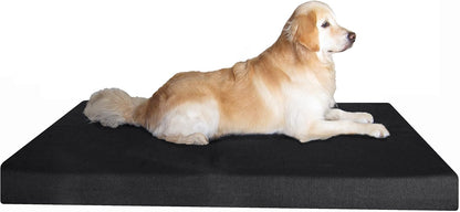 Orthopedic Dog Bed with Memory Foam for Medium Large Pet, Waterproof Liner, Washable Microsuede Gray Cover, 41X27X4 Inch (Fit 42X28 Crate)