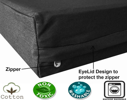 Orthopedic Dog Bed with Memory Foam for Medium Large Pet, Waterproof Liner, Washable Microsuede Gray Cover, 41X27X4 Inch (Fit 42X28 Crate)
