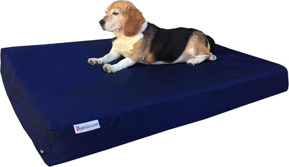 Orthopedic Dog Bed with Memory Foam for Medium Large Pet, Waterproof Liner, Washable Microsuede Gray Cover, 41X27X4 Inch (Fit 42X28 Crate)