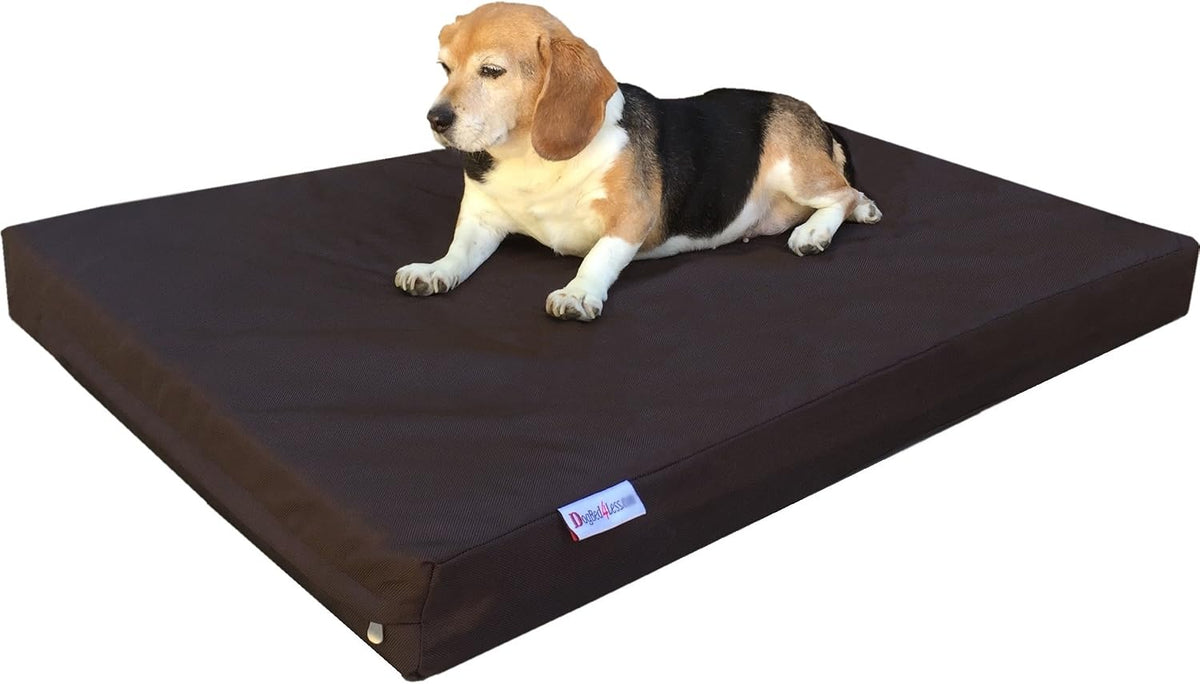 Orthopedic Dog Bed with Memory Foam for Medium Large Pet, Waterproof Liner, Washable Microsuede Gray Cover, 41X27X4 Inch (Fit 42X28 Crate)