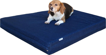 Orthopedic Dog Bed with Memory Foam for Medium Large Pet, Waterproof Liner, Washable Microsuede Gray Cover, 41X27X4 Inch (Fit 42X28 Crate)