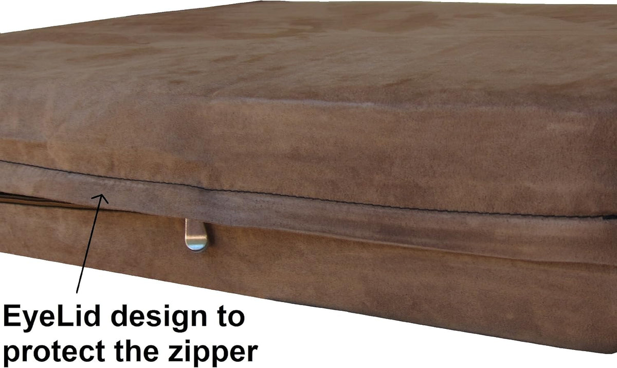 Orthopedic Dog Bed with Memory Foam for Medium Large Pet, Waterproof Liner, Washable Microsuede Gray Cover, 41X27X4 Inch (Fit 42X28 Crate)