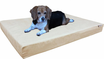 Orthopedic Dog Bed with Memory Foam for Medium Large Pet, Waterproof Liner, Washable Microsuede Gray Cover, 41X27X4 Inch (Fit 42X28 Crate)