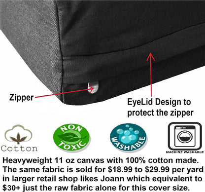 Orthopedic Dog Bed with Memory Foam for Medium Large Pet, Waterproof Liner, Washable Microsuede Gray Cover, 41X27X4 Inch (Fit 42X28 Crate)