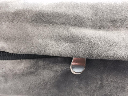 Orthopedic Dog Bed with Memory Foam for Medium Large Pet, Waterproof Liner, Washable Microsuede Gray Cover, 41X27X4 Inch (Fit 42X28 Crate)