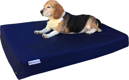 Orthopedic Dog Bed with Memory Foam for Medium Large Pet, Waterproof Liner, Washable Microsuede Gray Cover, 41X27X4 Inch (Fit 42X28 Crate)