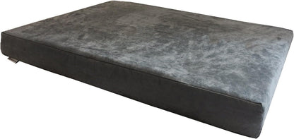 Orthopedic Dog Bed with Memory Foam for Medium Large Pet, Waterproof Liner, Washable Microsuede Gray Cover, 41X27X4 Inch (Fit 42X28 Crate)