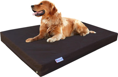 Orthopedic Dog Bed with Memory Foam for Medium Large Pet, Waterproof Liner, Washable Microsuede Gray Cover, 41X27X4 Inch (Fit 42X28 Crate)