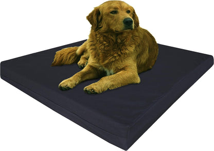 Orthopedic Dog Bed with Memory Foam for Medium Large Pet, Waterproof Liner, Washable Microsuede Gray Cover, 41X27X4 Inch (Fit 42X28 Crate)