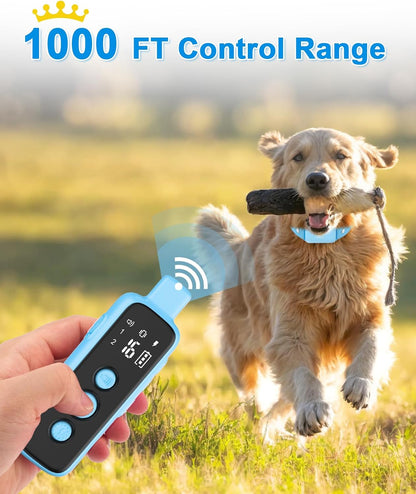 Shock Collar for Dogs - Waterproof Rechargeable Dog Electric Training Collar with Remote for Small Medium Large Dogs with Beep, Vibration, Safe Shock Modes (8-120 Lbs) (Grey)