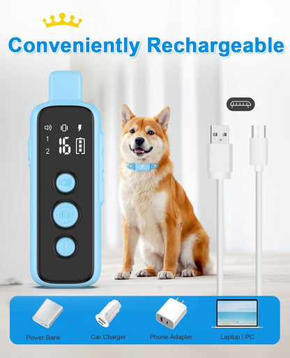 Shock Collar for Dogs - Waterproof Rechargeable Dog Electric Training Collar with Remote for Small Medium Large Dogs with Beep, Vibration, Safe Shock Modes (8-120 Lbs) (Grey)