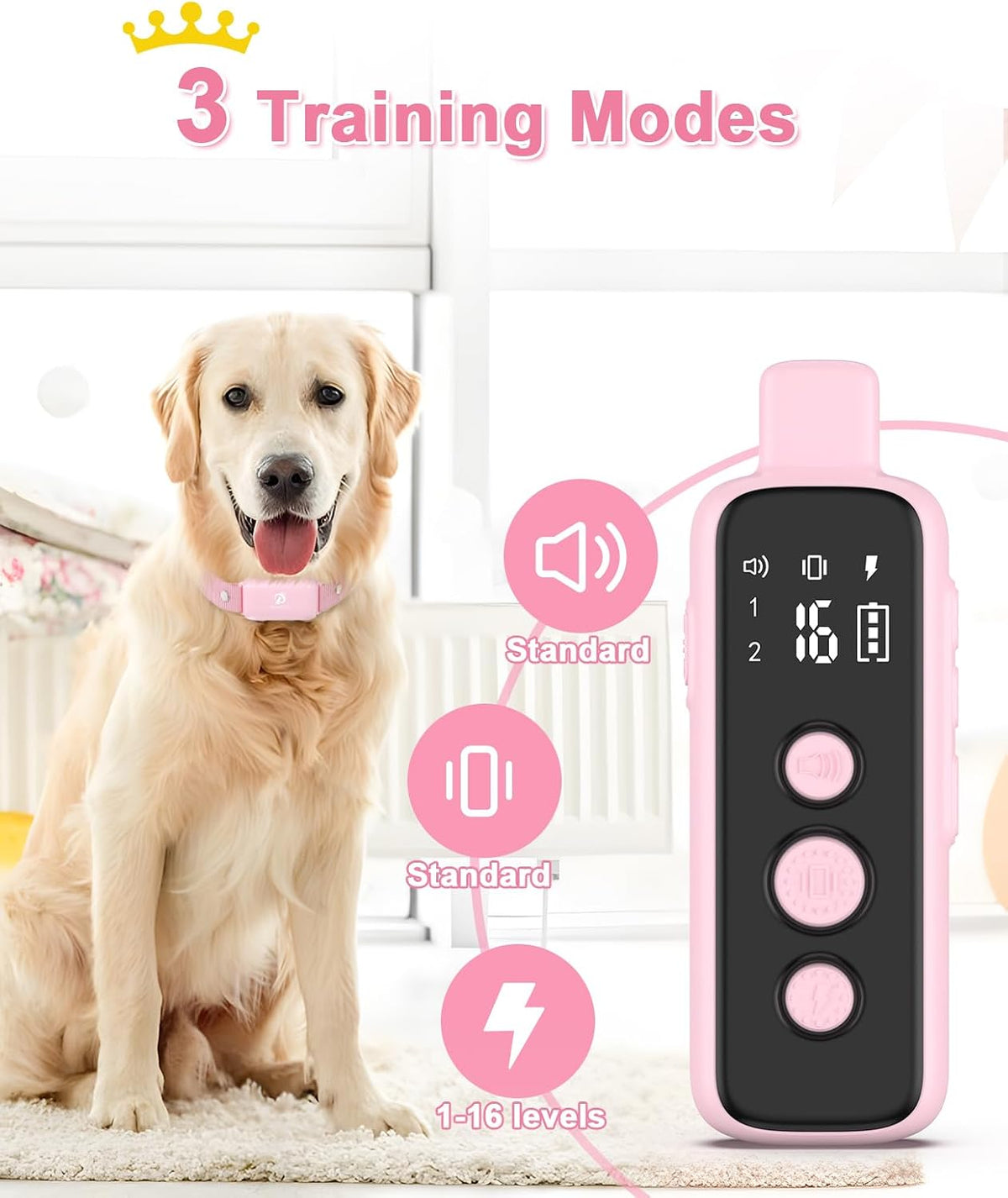 Shock Collar for Dogs - Waterproof Rechargeable Dog Electric Training Collar with Remote for Small Medium Large Dogs with Beep, Vibration, Safe Shock Modes (8-120 Lbs) (Grey)