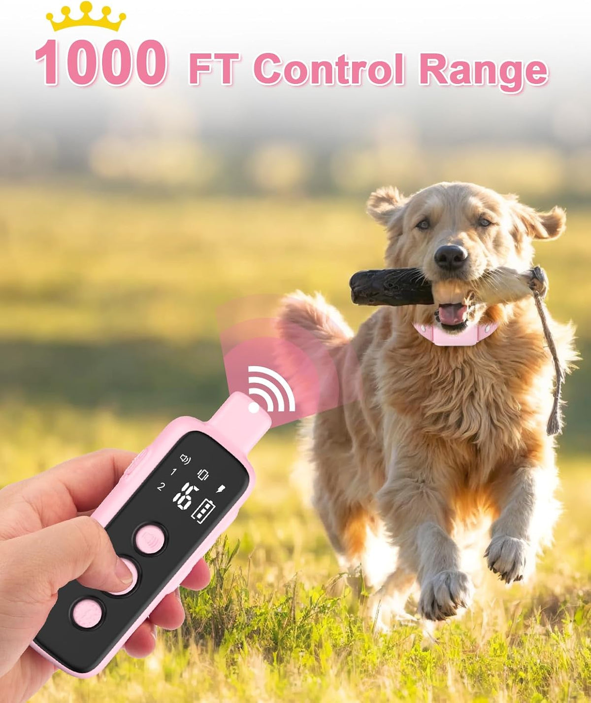 Shock Collar for Dogs - Waterproof Rechargeable Dog Electric Training Collar with Remote for Small Medium Large Dogs with Beep, Vibration, Safe Shock Modes (8-120 Lbs) (Grey)