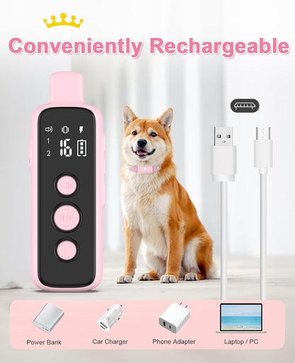 Shock Collar for Dogs - Waterproof Rechargeable Dog Electric Training Collar with Remote for Small Medium Large Dogs with Beep, Vibration, Safe Shock Modes (8-120 Lbs) (Grey)