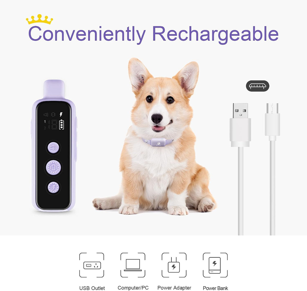 Shock Collar for Dogs - Waterproof Rechargeable Dog Electric Training Collar with Remote for Small Medium Large Dogs with Beep, Vibration, Safe Shock Modes (8-120 Lbs) (Grey)
