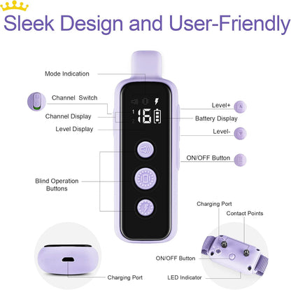 Shock Collar for Dogs - Waterproof Rechargeable Dog Electric Training Collar with Remote for Small Medium Large Dogs with Beep, Vibration, Safe Shock Modes (8-120 Lbs) (Grey)