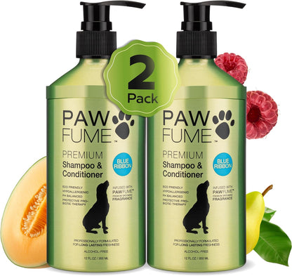 Dog Shampoo and Conditioner, Blue Ribbon, 1-Pack | Probiotic pH-balanced formula nourishes, detangles and deep cleans for silky coat, Puppy Shampoo and Conditioner