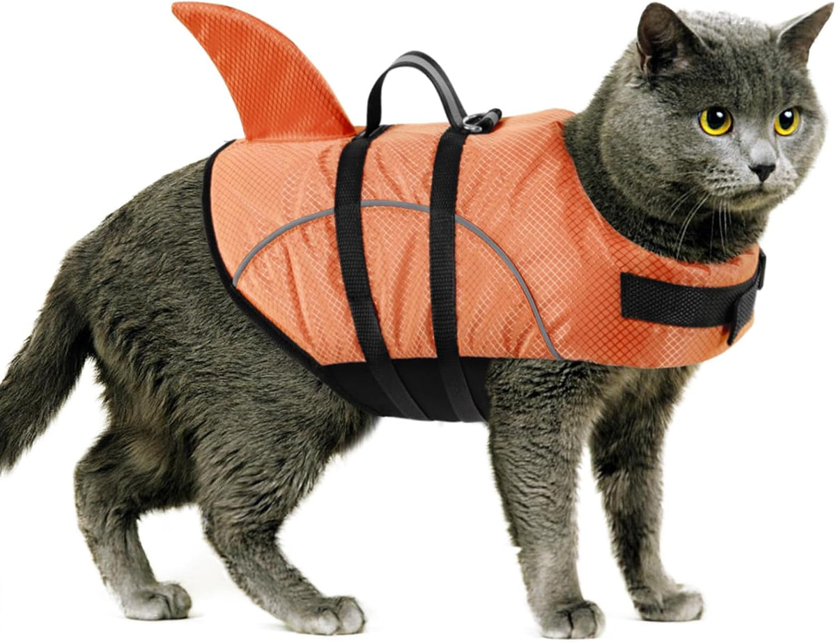 Ripstop Dog Life Jacket Shark Life Vest for Dogs, Safety Lifesaver with High Buoyancy and Lift Handle for Small and Medium Breeds（Rose Red XS）