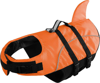 Ripstop Dog Life Jacket Shark Life Vest for Dogs, Safety Lifesaver with High Buoyancy and Lift Handle for Small and Medium Breeds（Rose Red XS）