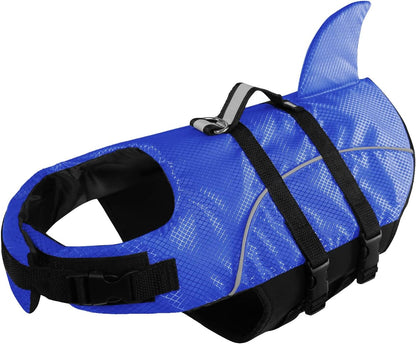 Ripstop Dog Life Jacket Shark Life Vest for Dogs, Safety Lifesaver with High Buoyancy and Lift Handle for Small and Medium Breeds（Rose Red XS）