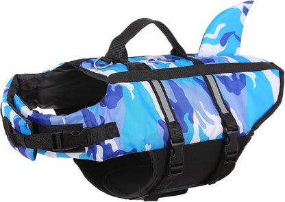 Ripstop Dog Life Jacket Shark Life Vest for Dogs, Safety Lifesaver with High Buoyancy and Lift Handle for Small and Medium Breeds（Rose Red XS）