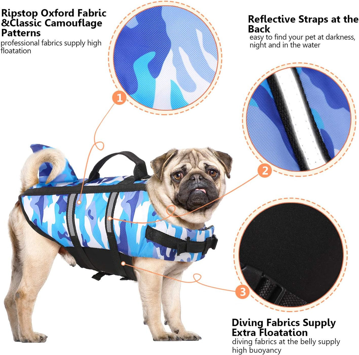 Ripstop Dog Life Jacket Shark Life Vest for Dogs, Safety Lifesaver with High Buoyancy and Lift Handle for Small and Medium Breeds（Rose Red XS）