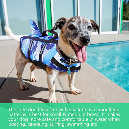 Ripstop Dog Life Jacket Shark Life Vest for Dogs, Safety Lifesaver with High Buoyancy and Lift Handle for Small and Medium Breeds（Rose Red XS）