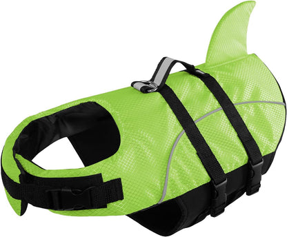 Ripstop Dog Life Jacket Shark Life Vest for Dogs, Safety Lifesaver with High Buoyancy and Lift Handle for Small and Medium Breeds（Rose Red XS）