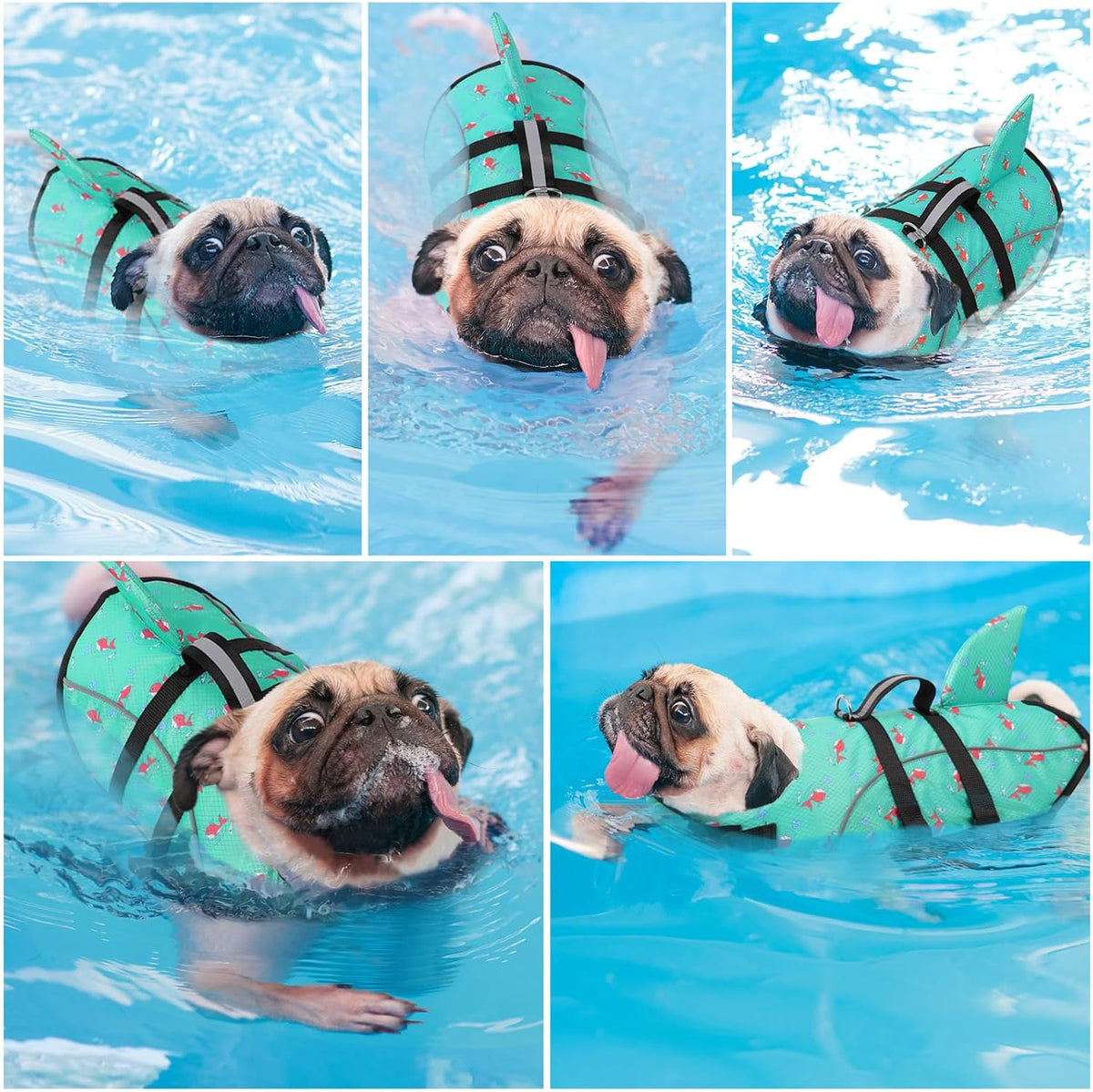 Ripstop Dog Life Jacket Shark Life Vest for Dogs, Safety Lifesaver with High Buoyancy and Lift Handle for Small and Medium Breeds（Rose Red XS）