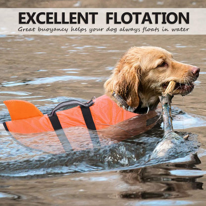 Ripstop Dog Life Jacket Shark Life Vest for Dogs, Safety Lifesaver with High Buoyancy and Lift Handle for Small and Medium Breeds（Rose Red XS）
