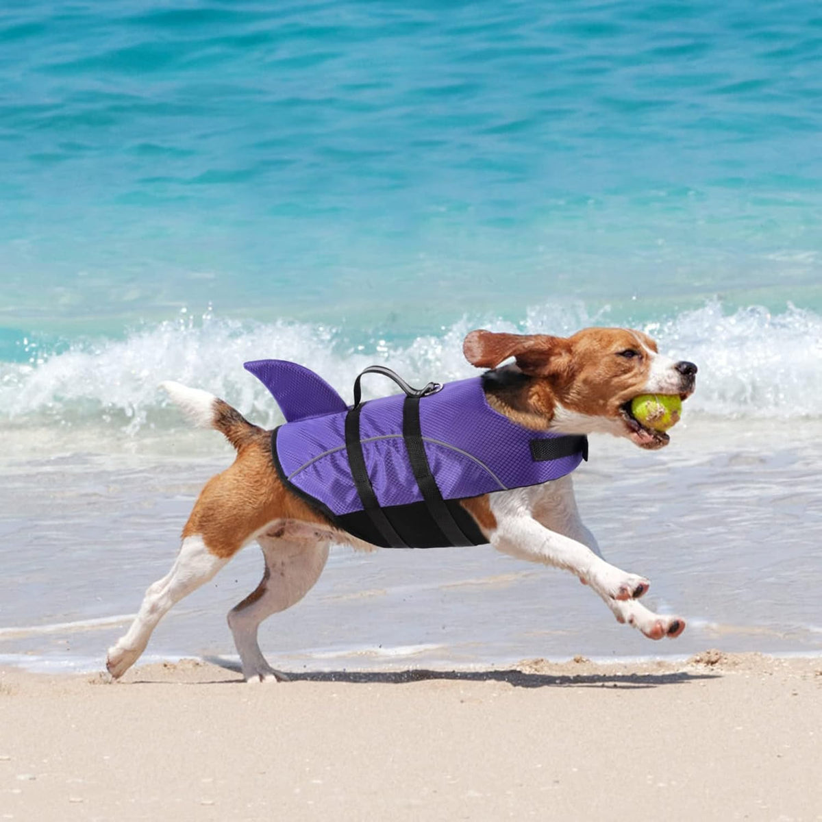 Ripstop Dog Life Jacket Shark Life Vest for Dogs, Safety Lifesaver with High Buoyancy and Lift Handle for Small and Medium Breeds（Rose Red XS）