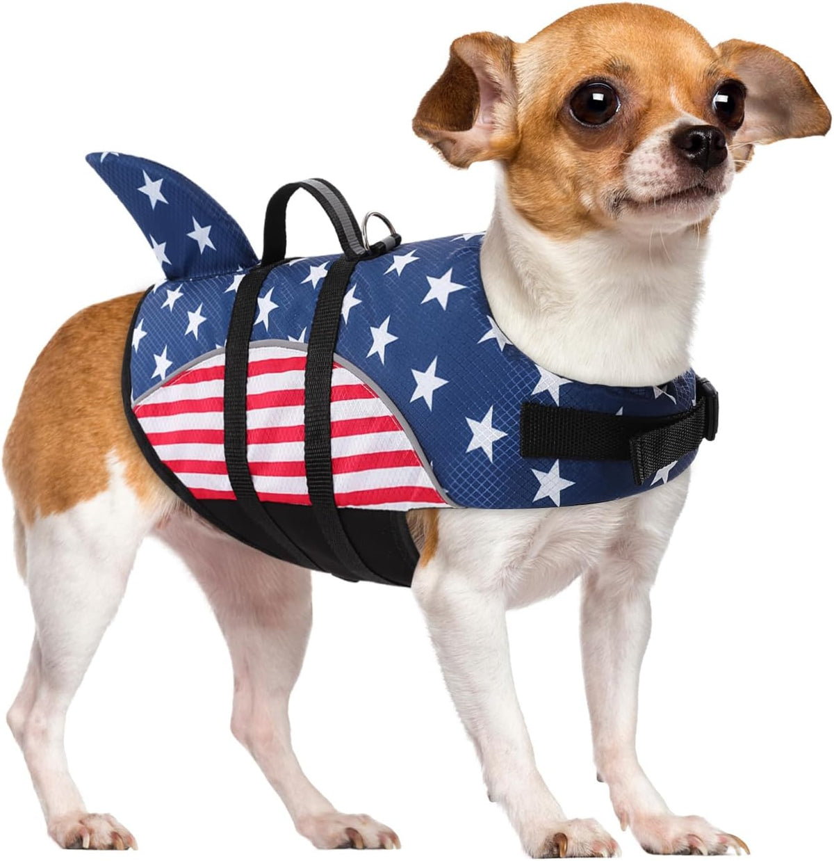 Ripstop Dog Life Jacket Shark Life Vest for Dogs, Safety Lifesaver with High Buoyancy and Lift Handle for Small and Medium Breeds（Rose Red XS）