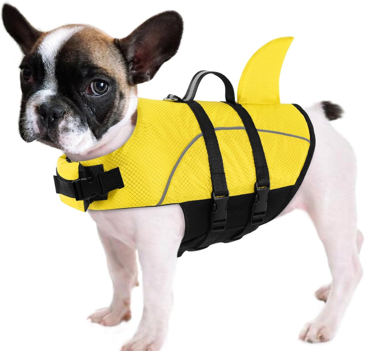 Ripstop Dog Life Jacket Shark Life Vest for Dogs, Safety Lifesaver with High Buoyancy and Lift Handle for Small and Medium Breeds（Rose Red XS）