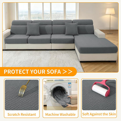 4-Piece Stretch Sofa Cover, Washable Couch Covers for Dog | 71"-91"(3 Cushions),Light Gray（Big Sale),Anti-pilling & Wear-Resistant,Pet Friendly, Washable.Ideal for Living room