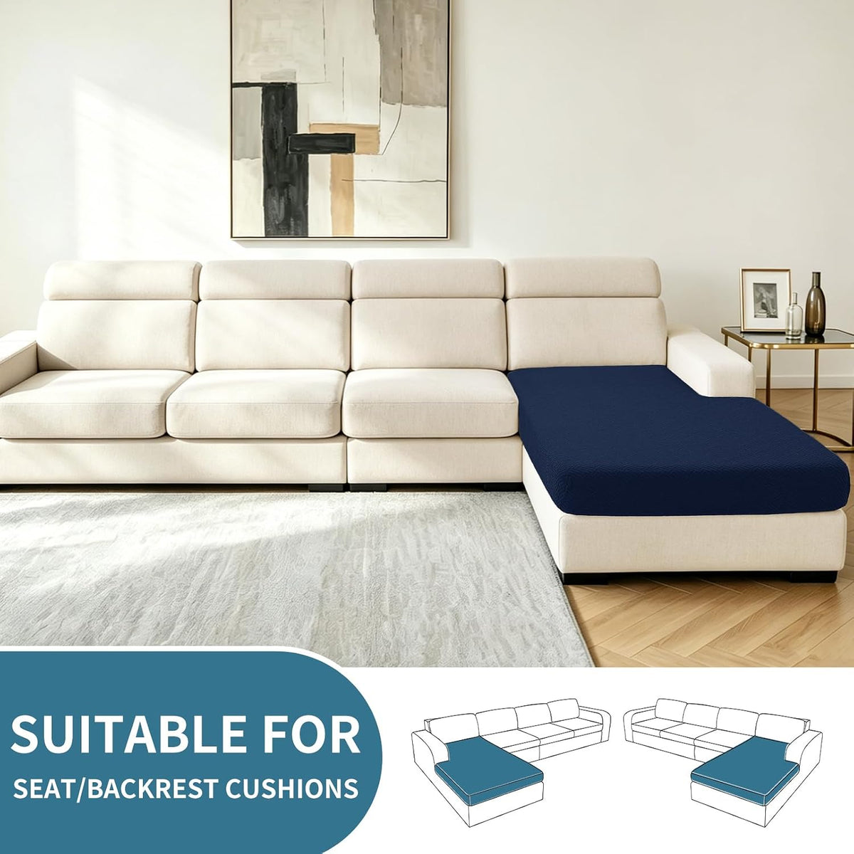 4-Piece Stretch Sofa Cover, Washable Couch Covers for Dog | 71"-91"(3 Cushions),Light Gray（Big Sale),Anti-pilling & Wear-Resistant,Pet Friendly, Washable.Ideal for Living room
