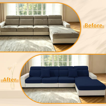 4-Piece Stretch Sofa Cover, Washable Couch Covers for Dog | 71"-91"(3 Cushions),Light Gray（Big Sale),Anti-pilling & Wear-Resistant,Pet Friendly, Washable.Ideal for Living room