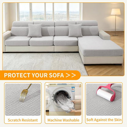 4-Piece Stretch Sofa Cover, Washable Couch Covers for Dog | 71"-91"(3 Cushions),Light Gray（Big Sale),Anti-pilling & Wear-Resistant,Pet Friendly, Washable.Ideal for Living room