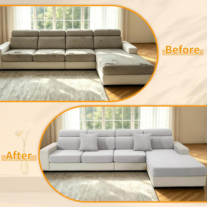 4-Piece Stretch Sofa Cover, Washable Couch Covers for Dog | 71"-91"(3 Cushions),Light Gray（Big Sale),Anti-pilling & Wear-Resistant,Pet Friendly, Washable.Ideal for Living room