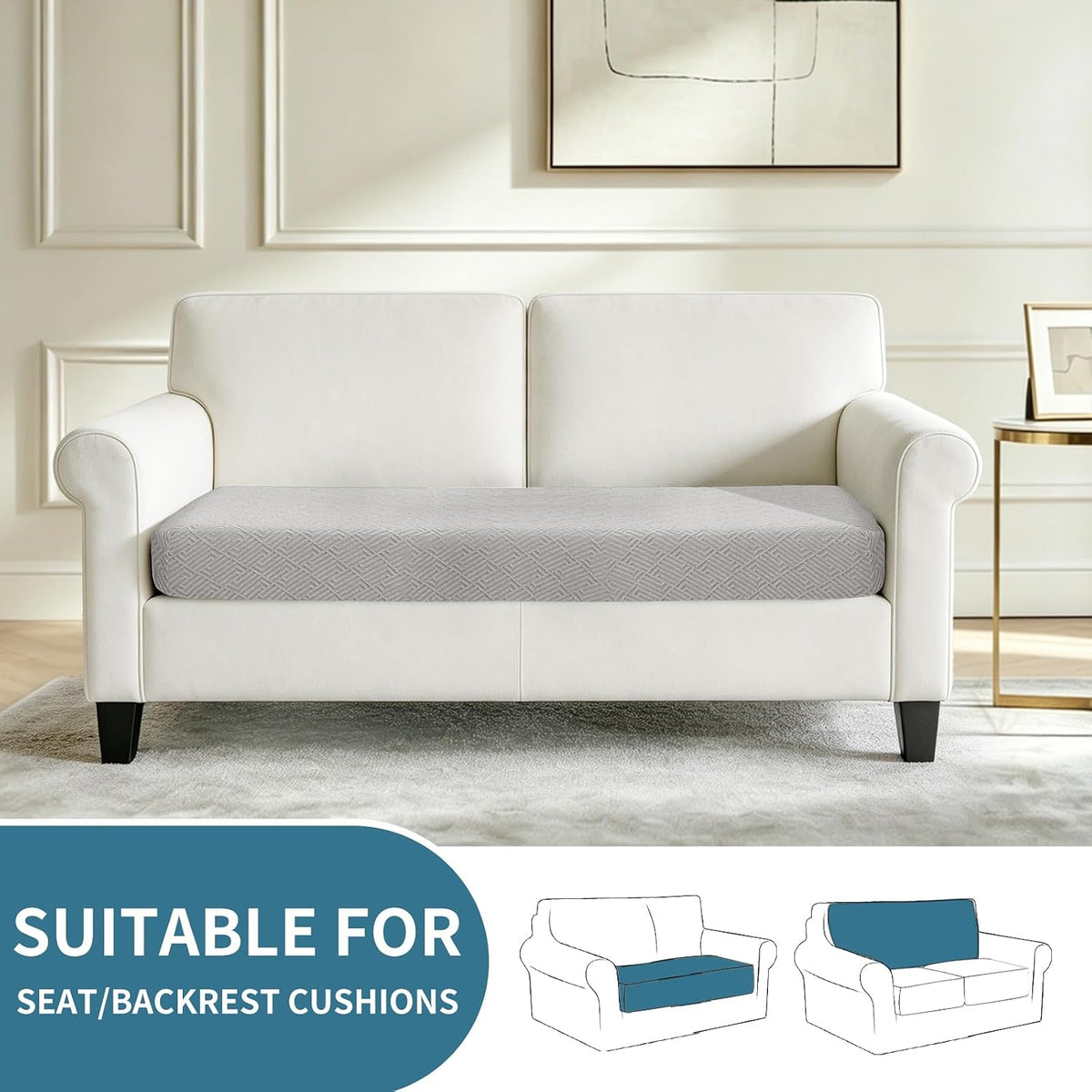 4-Piece Stretch Sofa Cover, Washable Couch Covers for Dog | 71"-91"(3 Cushions),Light Gray（Big Sale),Anti-pilling & Wear-Resistant,Pet Friendly, Washable.Ideal for Living room
