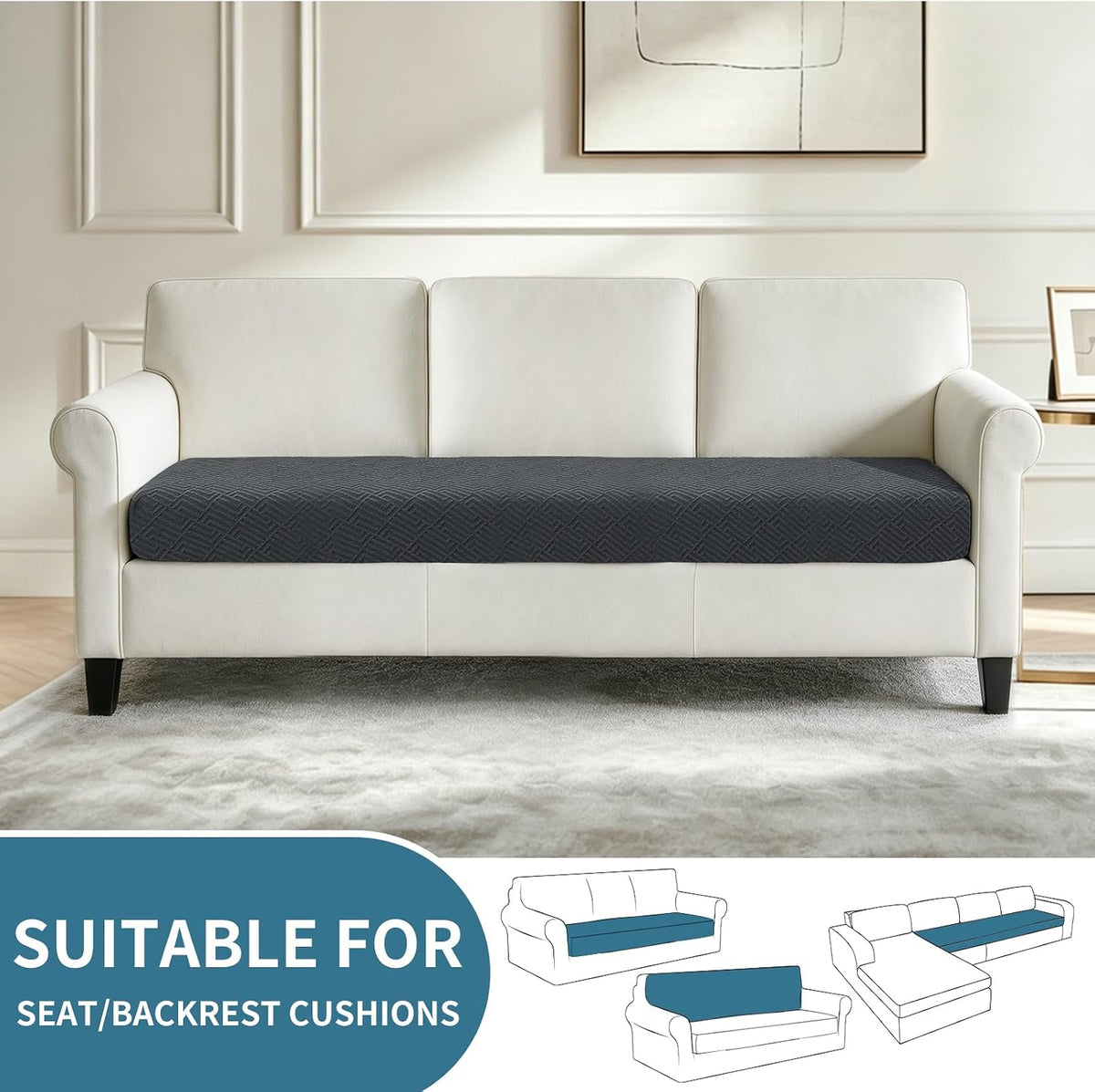 4-Piece Stretch Sofa Cover, Washable Couch Covers for Dog | 71"-91"(3 Cushions),Light Gray（Big Sale),Anti-pilling & Wear-Resistant,Pet Friendly, Washable.Ideal for Living room