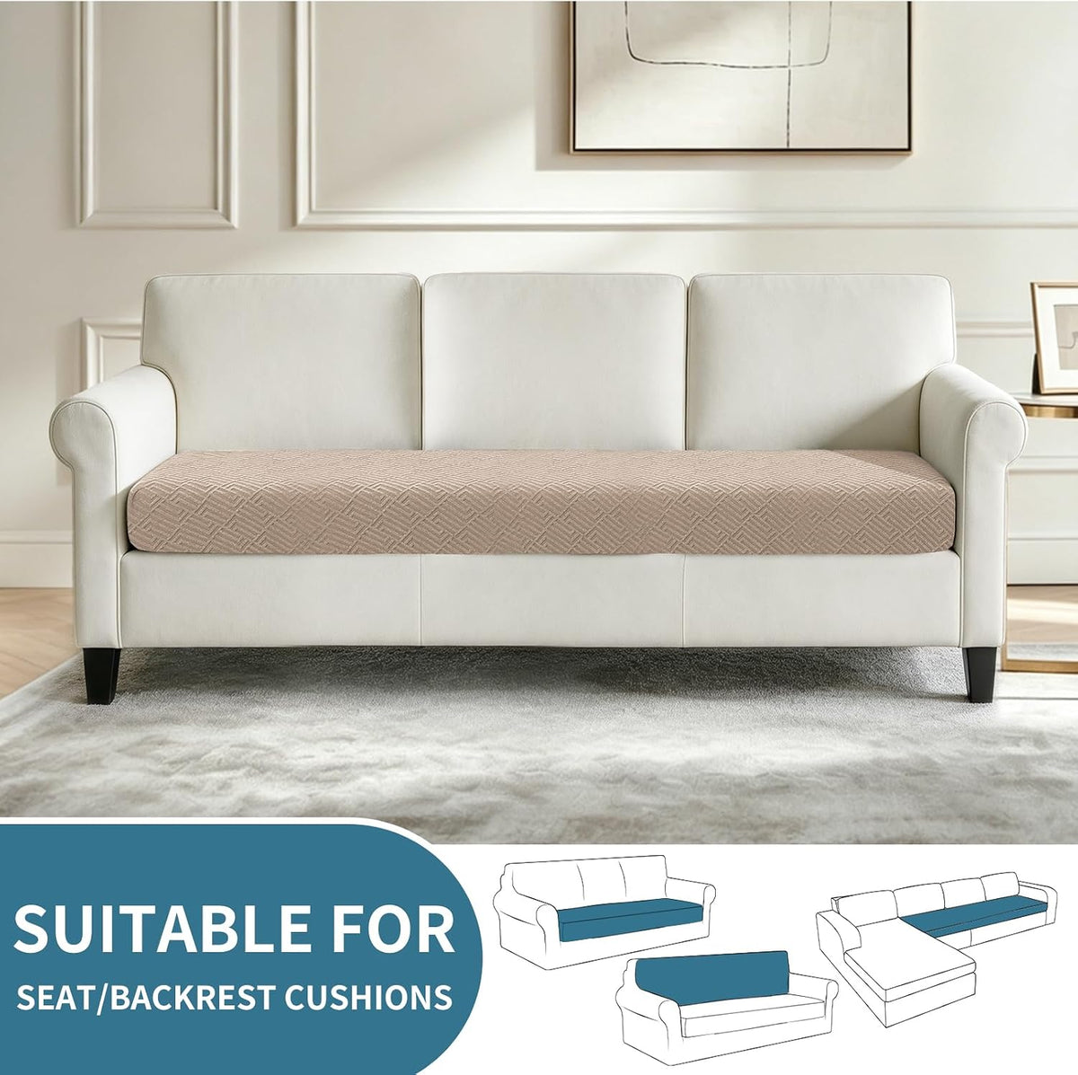 4-Piece Stretch Sofa Cover, Washable Couch Covers for Dog | 71"-91"(3 Cushions),Light Gray（Big Sale),Anti-pilling & Wear-Resistant,Pet Friendly, Washable.Ideal for Living room