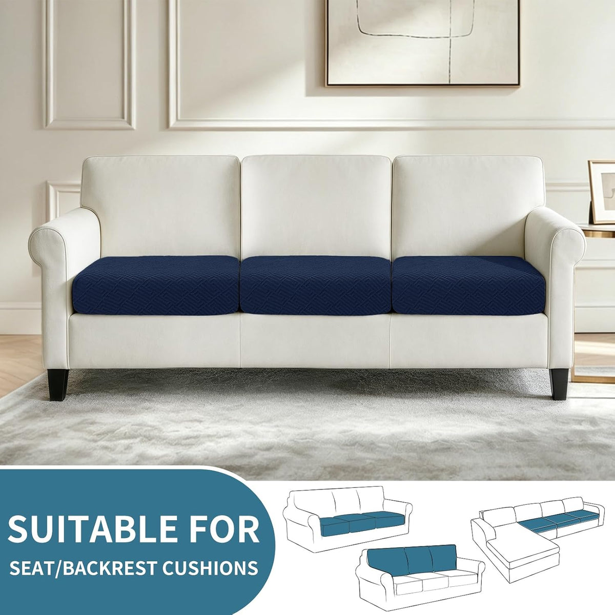 4-Piece Stretch Sofa Cover, Washable Couch Covers for Dog | 71"-91"(3 Cushions),Light Gray（Big Sale),Anti-pilling & Wear-Resistant,Pet Friendly, Washable.Ideal for Living room