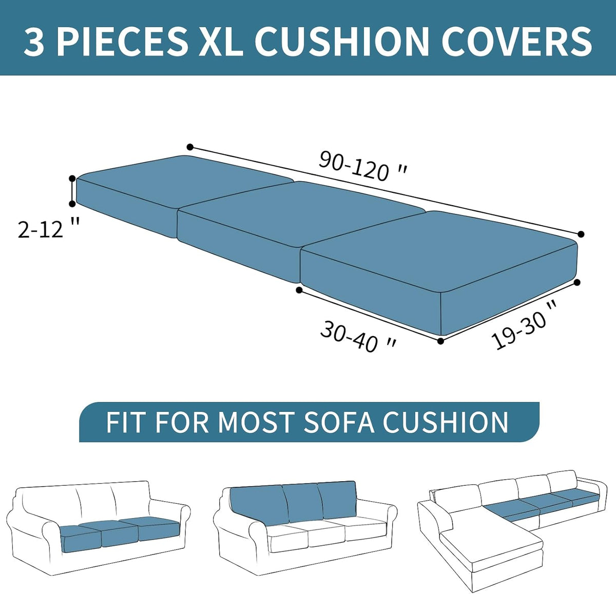 4-Piece Stretch Sofa Cover, Washable Couch Covers for Dog | 71"-91"(3 Cushions),Light Gray（Big Sale),Anti-pilling & Wear-Resistant,Pet Friendly, Washable.Ideal for Living room