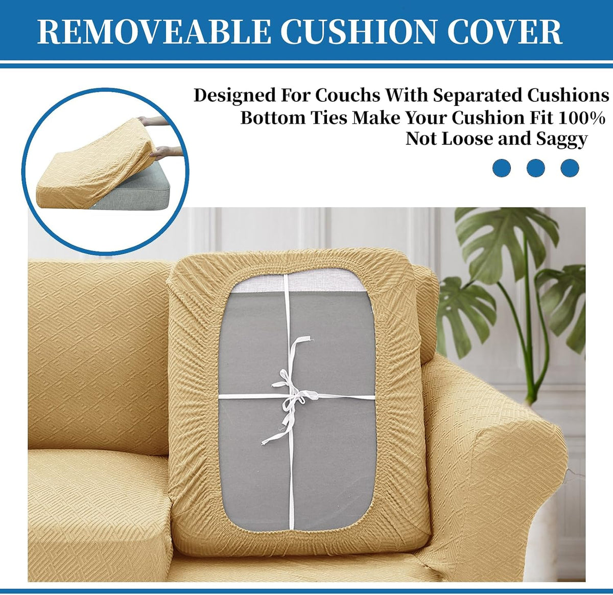 4-Piece Stretch Sofa Cover, Washable Couch Covers for Dog | 71"-91"(3 Cushions),Light Gray（Big Sale),Anti-pilling & Wear-Resistant,Pet Friendly, Washable.Ideal for Living room