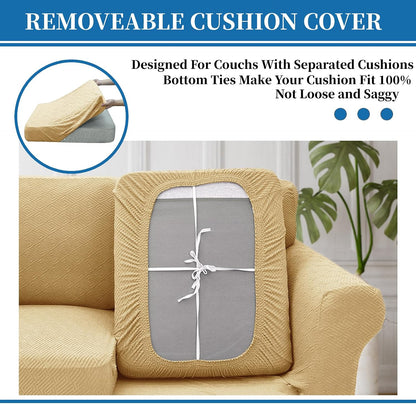 4-Piece Stretch Sofa Cover, Washable Couch Covers for Dog | 71"-91"(3 Cushions),Light Gray（Big Sale),Anti-pilling & Wear-Resistant,Pet Friendly, Washable.Ideal for Living room