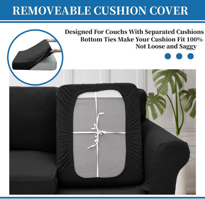 4-Piece Stretch Sofa Cover, Washable Couch Covers for Dog | 71"-91"(3 Cushions),Light Gray（Big Sale),Anti-pilling & Wear-Resistant,Pet Friendly, Washable.Ideal for Living room