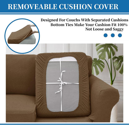 4-Piece Stretch Sofa Cover, Washable Couch Covers for Dog | 71"-91"(3 Cushions),Light Gray（Big Sale),Anti-pilling & Wear-Resistant,Pet Friendly, Washable.Ideal for Living room